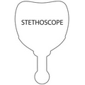 8" x 8" Stethoscope Shape Hand Fan W/ Handle